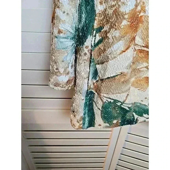 Alfred Dunner Ladies Fall Open Jacket Size 20W Sequined Lined Floral Print - Picture 4 of 10